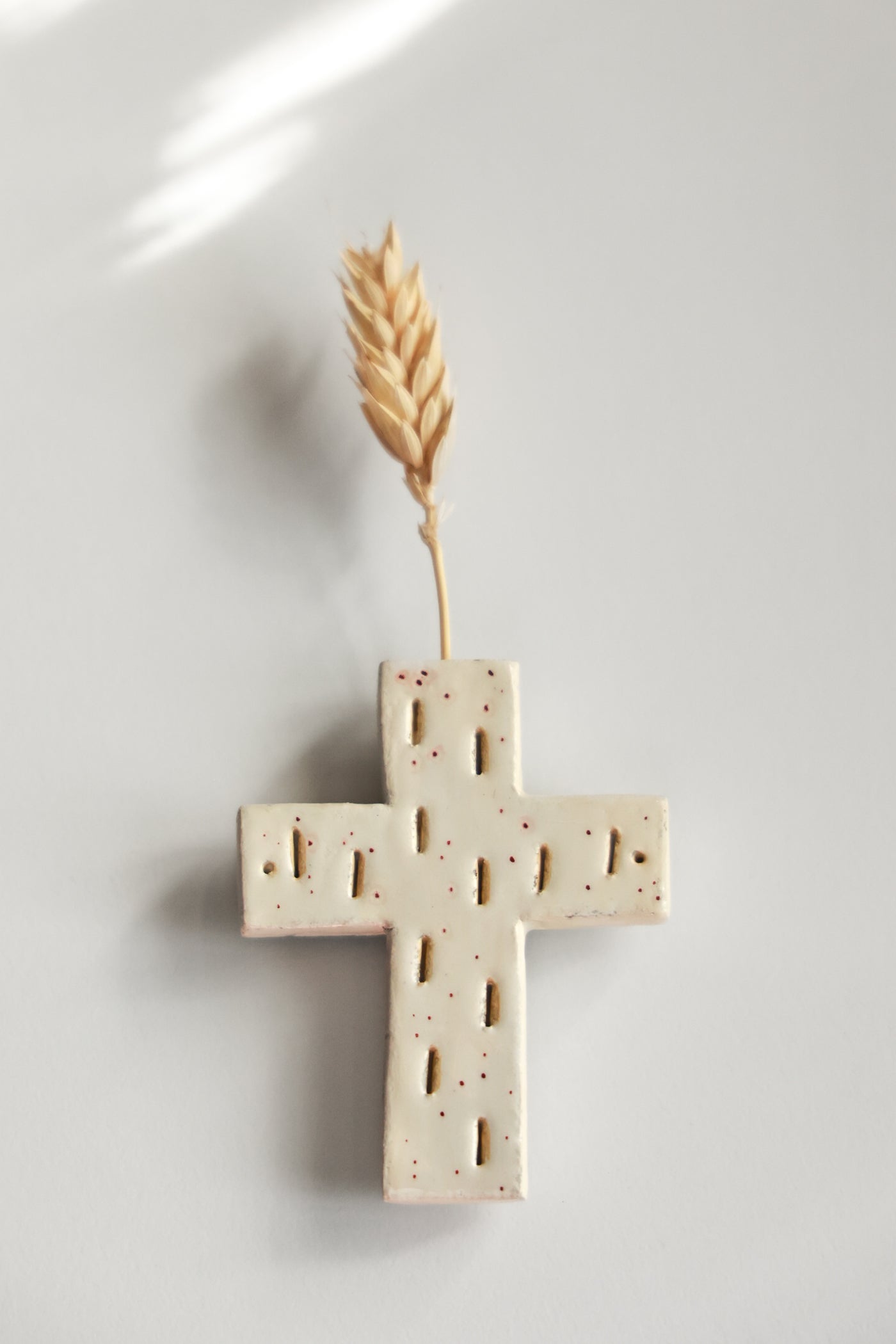 Handmade Cross Fridge Magnet-Milky Yellow