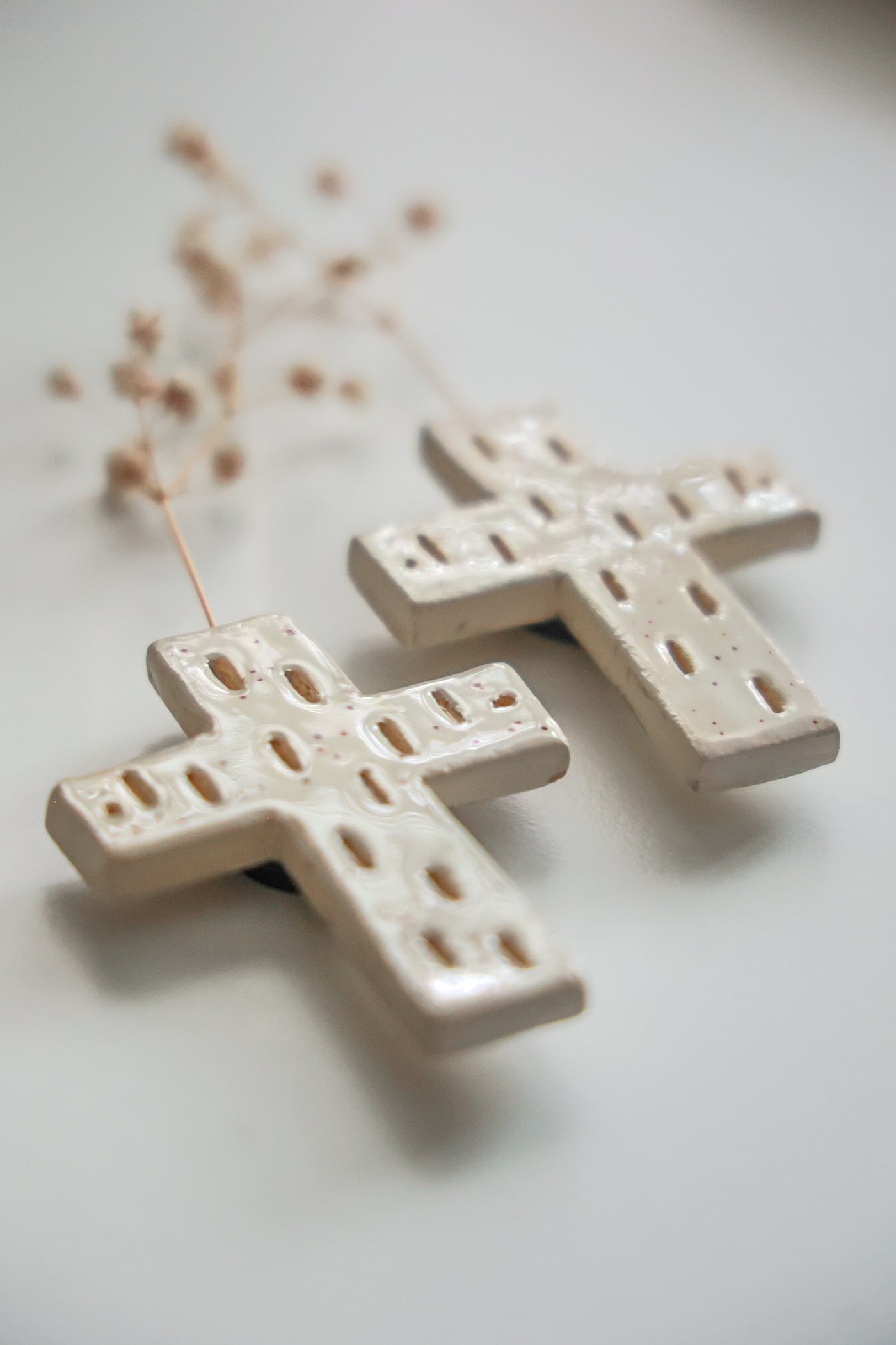 Handmade Cross Fridge Magnet-Milky Yellow