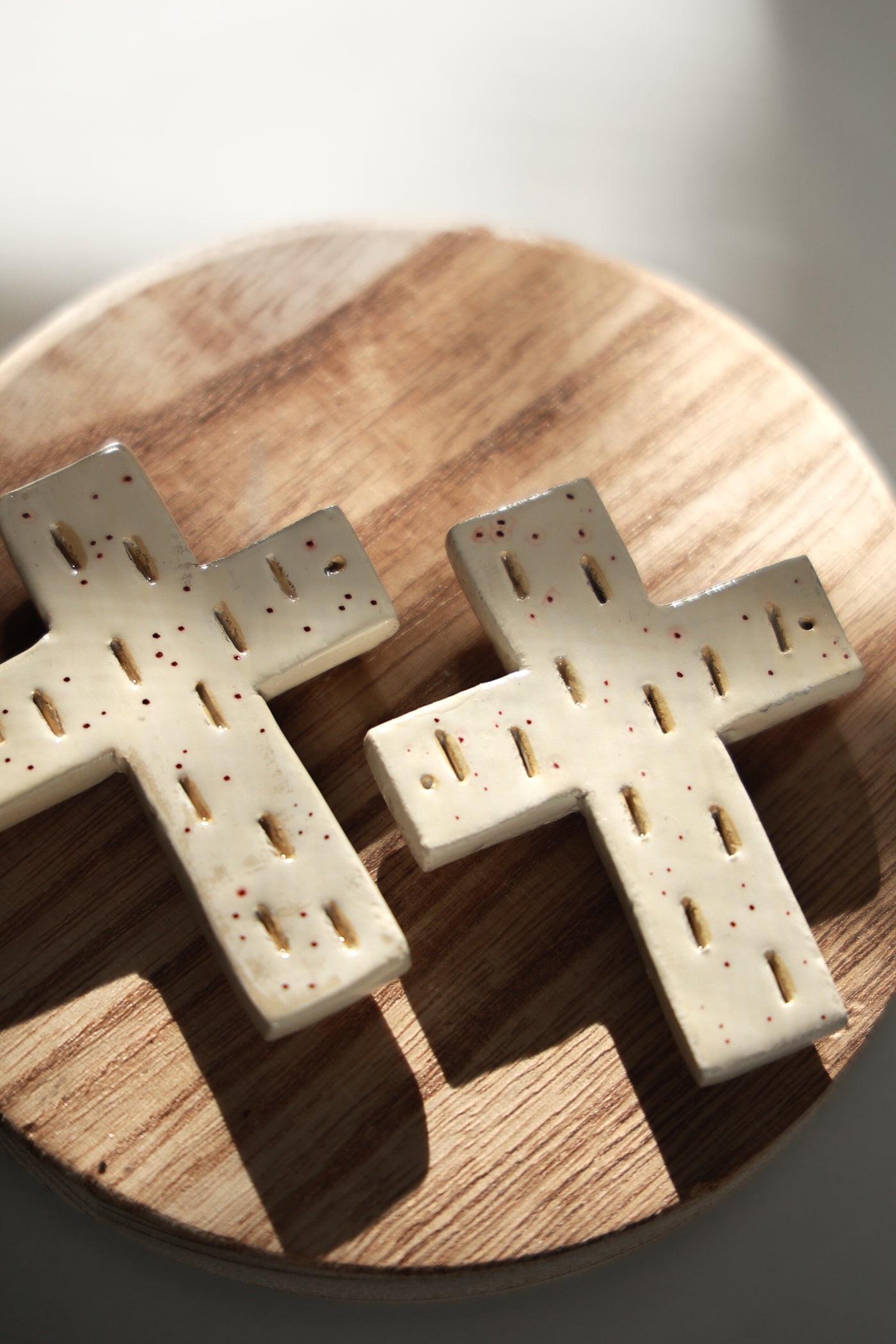 Handmade Cross Fridge Magnet-Milky Yellow