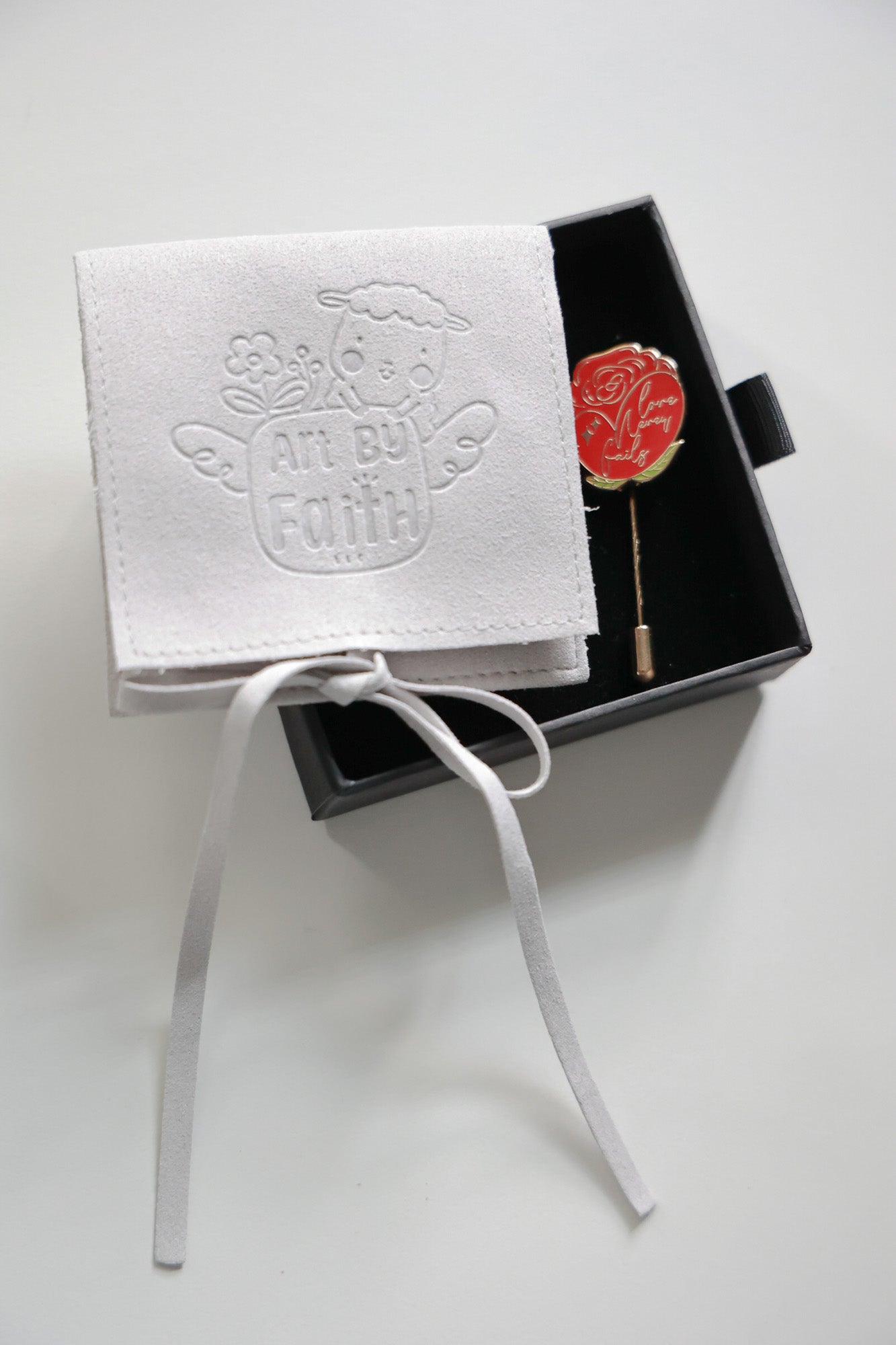 Enamel Lapel Pin-"Love Never Fails"