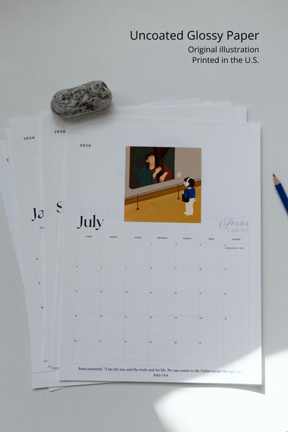 2026 Scripture Wall Calendar "Walk with God"