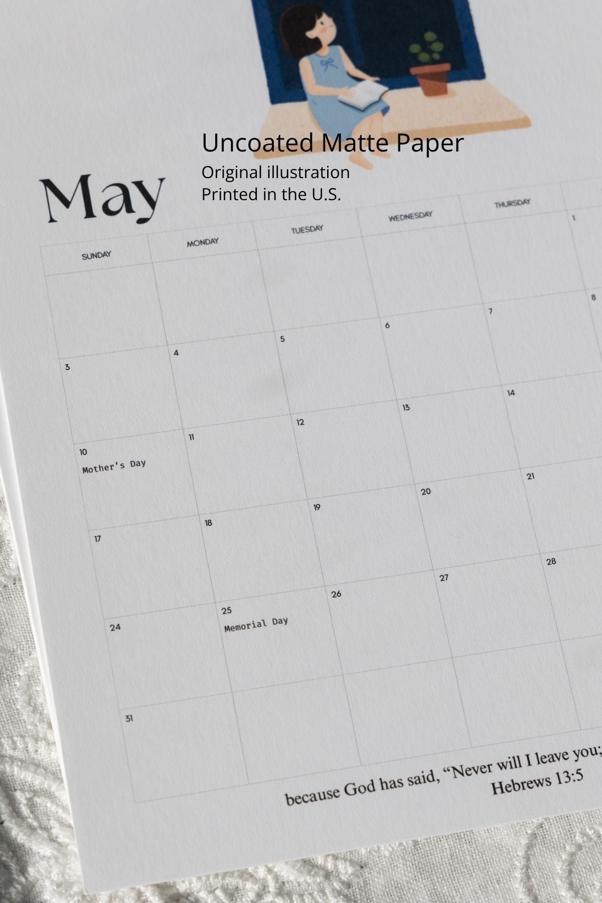 2026 Scripture Wall Calendar "Walk with God"