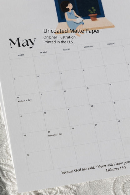 2026 Scripture Wall Calendar "Walk with God"