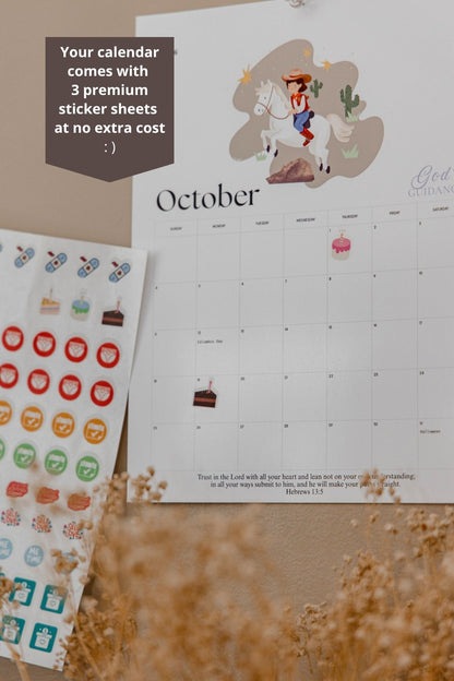 2026 Scripture Wall Calendar "Walk with God"