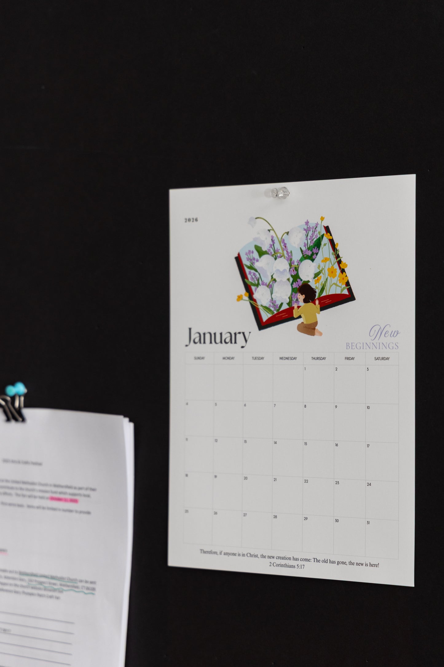 2026 Scripture Wall Calendar "Walk with God"