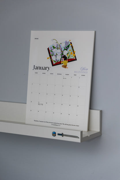 2026 Scripture Wall Calendar "Walk with God"