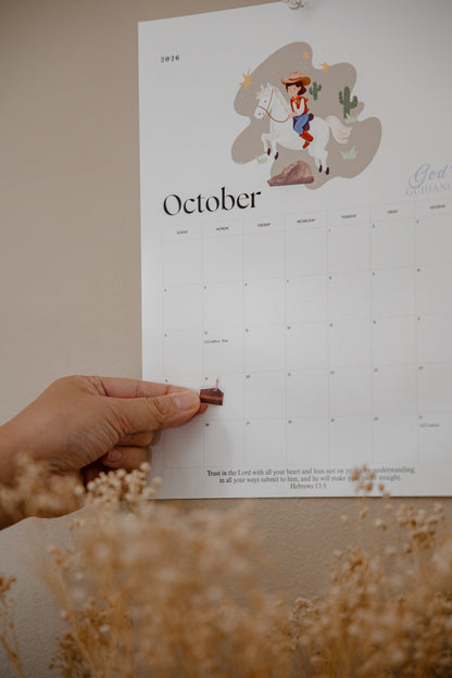 2026 Scripture Wall Calendar "Walk with God"