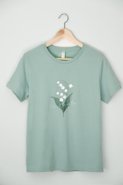 100%Cotton Women T-shirt, Lily of the Valley
