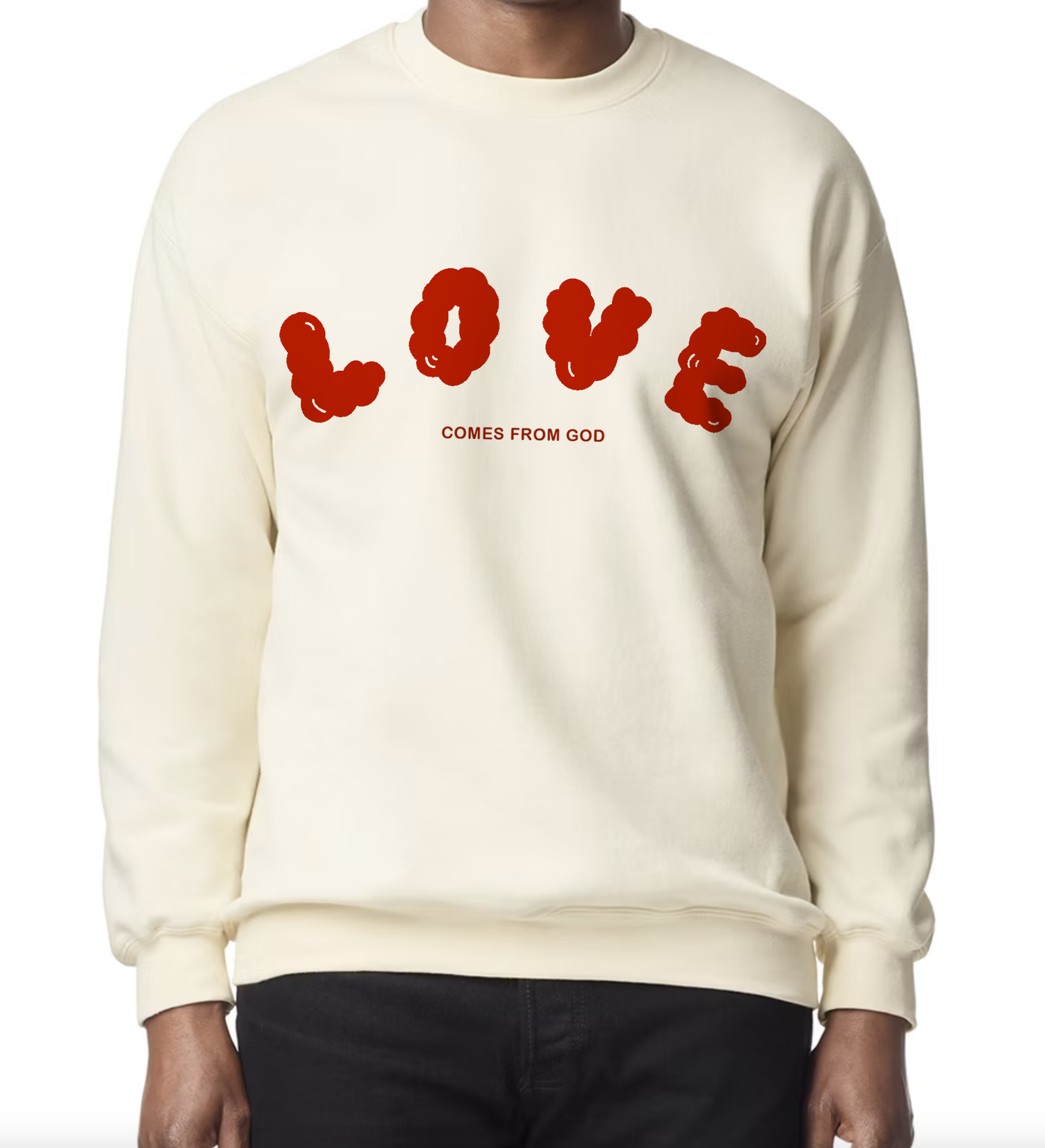 Crew Sweatshirt, Unisex, "Love comes from God"