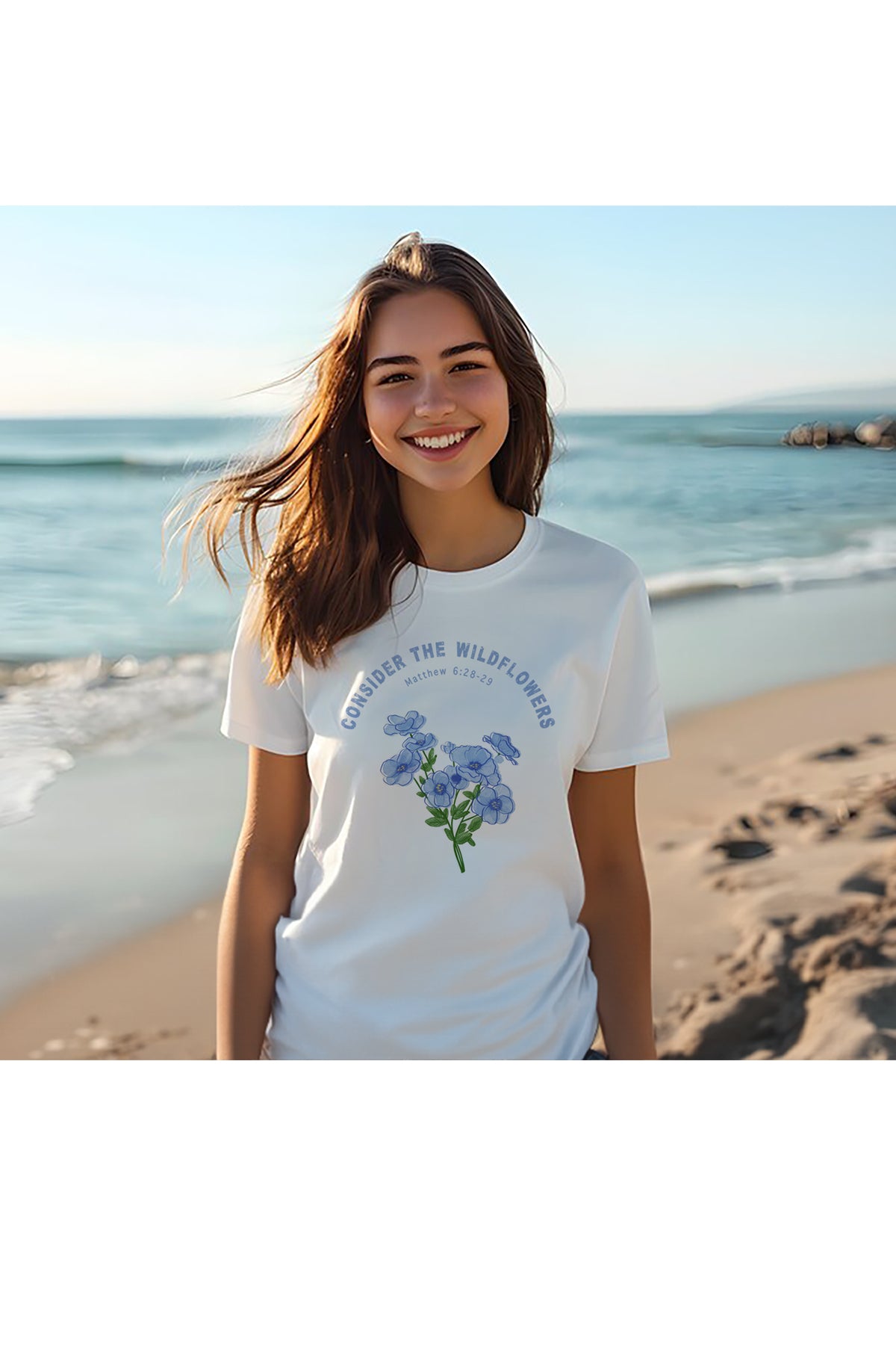 100%Cotton T-shirt, Consider the Wildflowers, Unisex