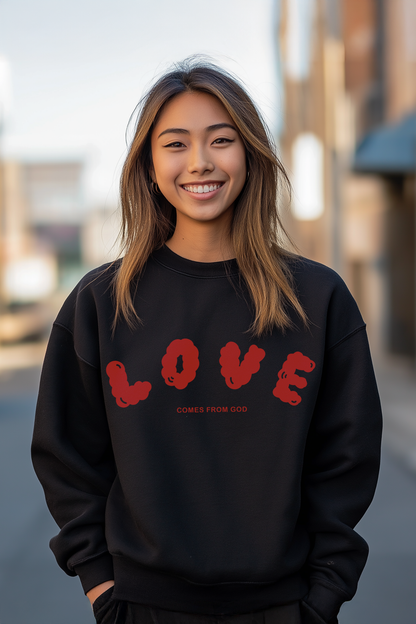 Crew Sweatshirt, Unisex, "Love comes from God"