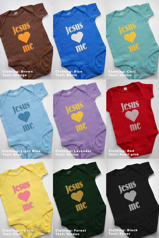 100%Cotton Infant Baby Bodysuit-Jesus loves me