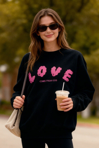 Crew Sweatshirt, Unisex, "Love comes from God"