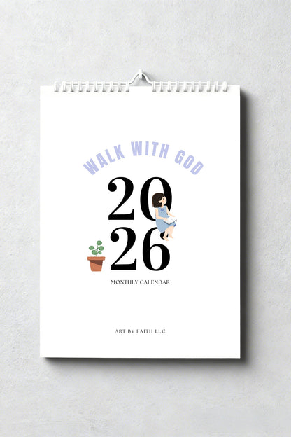 2026 Scripture Wall Calendar "Walk with God"