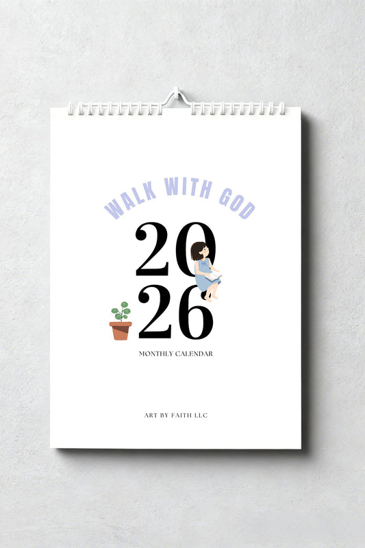 2026 Scripture Wall Calendar "Walk with God"
