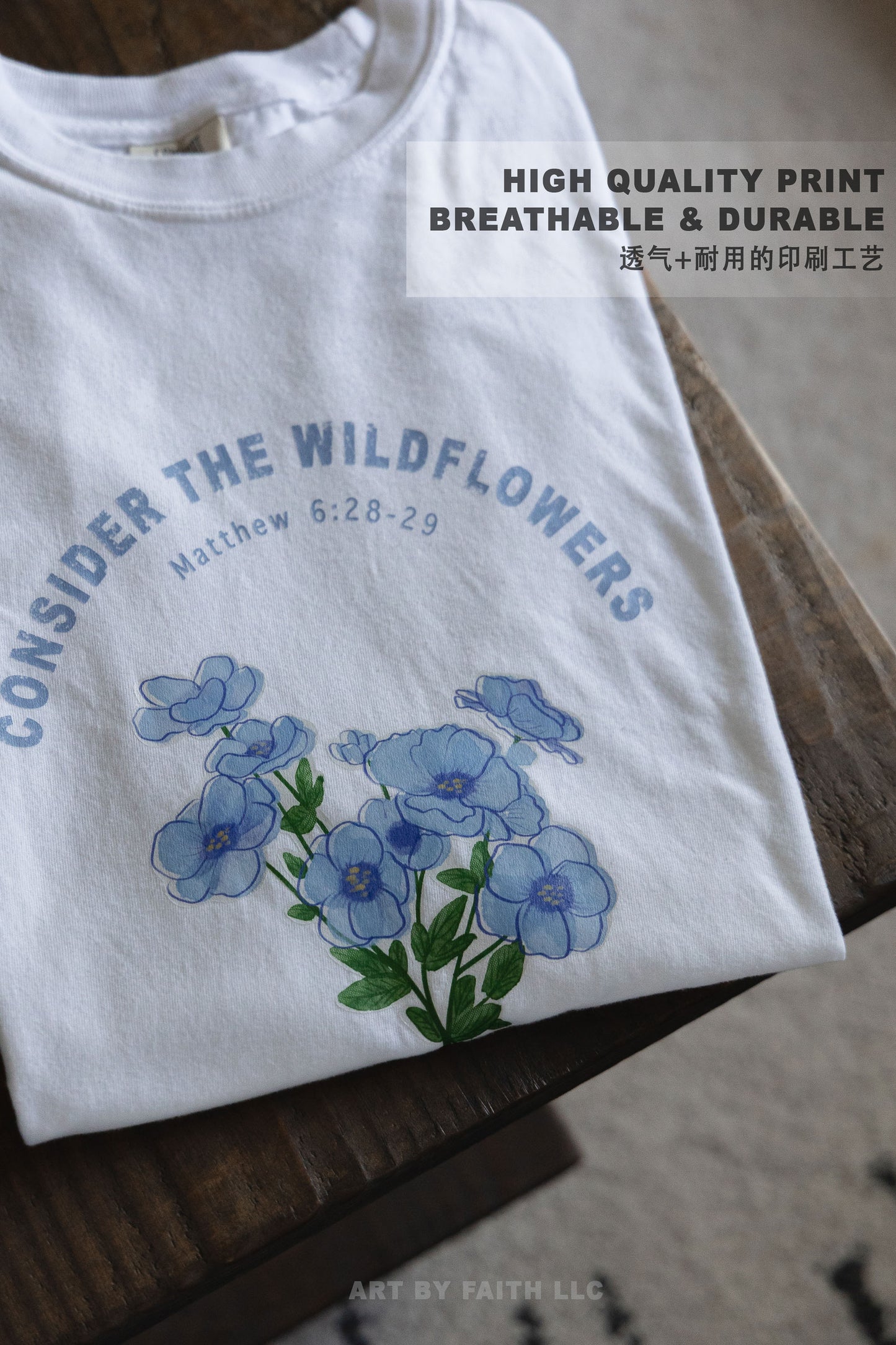 100%Cotton T-shirt, Consider the Wildflowers, Unisex